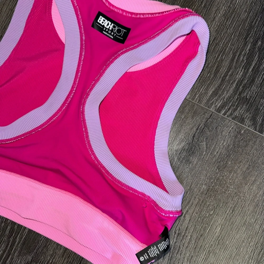 Beach Riot Gwen Matching Top Raspberry Colorblock - Picture 3 of 5